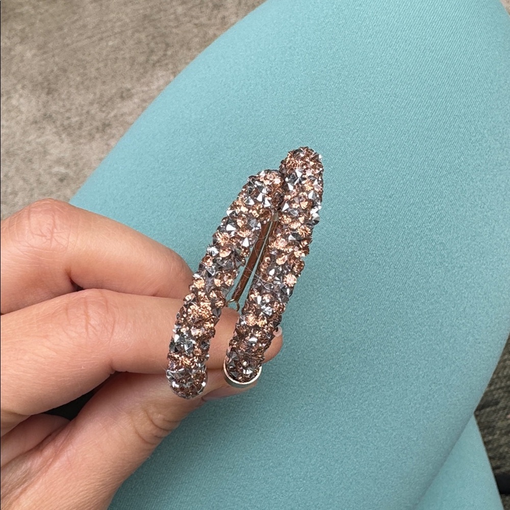 Francesca’s • Large Teardrop Sparkle Encrusted Earrings - Picture 3 of 5